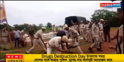 Drugs Destruction Day, Cachar police organized a drug burning program