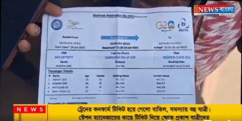 স্টেশন ম্যানেজারের কাছে টিকিট নিয়ে ক্ষোভ প্রকাশ যাত্রীদের